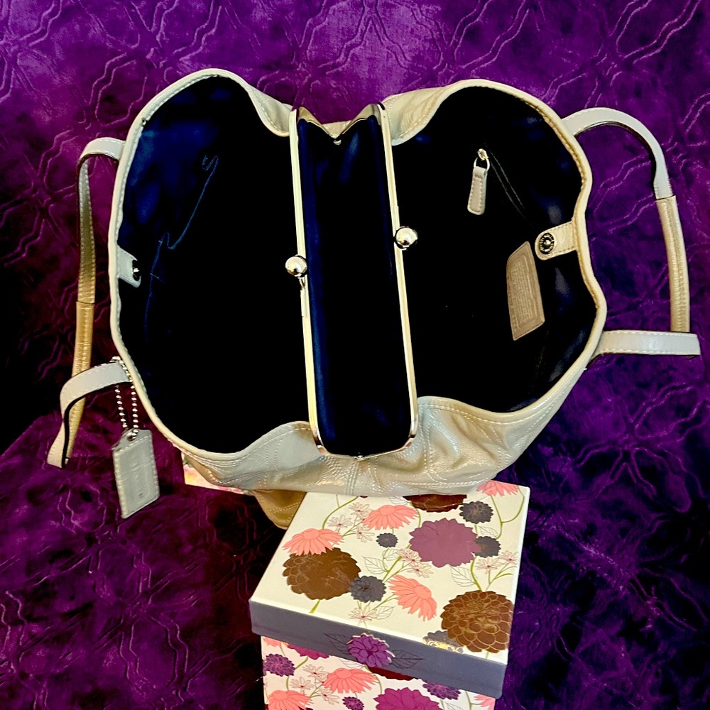 Coach bag with kiss lock